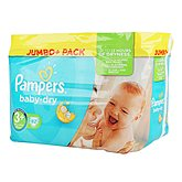 Couches Pampers Baby Dry T3 + Jumbo + x82