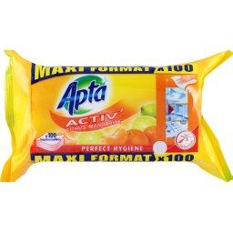 Apta, Activ' - Lingettes nettoyantes multi-surfaces citrus mandarine, le paquet de 100