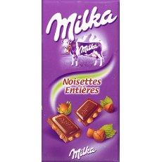 Chocolat au lait et noisettes MILKA, 100g