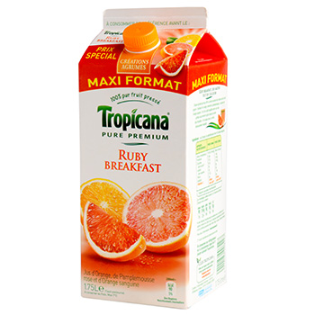 Pur jus ruby breakfast Tropicana Pure Premium, brique 1,75l