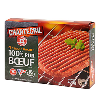 Steaks haches Chantegril 15%mg 4x100g