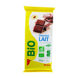 chocolat au lait bio auchan 100g