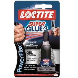 Super Glue 3 - Colle liquide instantanee Power Flex, le flacon de 3g