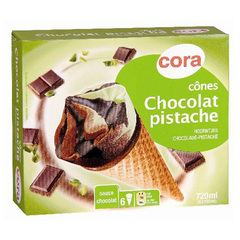 Cones chocolat / pistache feuillete