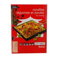 recettes d'asie nouilles sautees legumes poulet au curry auchan 300g