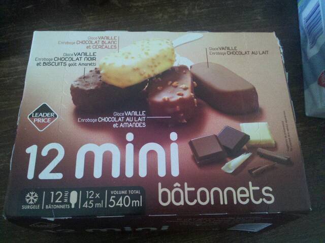 12 Mini Bâtonnets vanille/chocolat 540ml