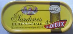 Sardines huile LES DIEUX, lot 1/15 gendreau