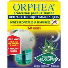 Orphea, Diffuseur electrique anti-moustiques 60 nuits, le diffuseur + la recharge de 30 ml