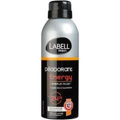 Labell, Men - Deodorant 24h parfum musk, Energy, la bombe de 200ml