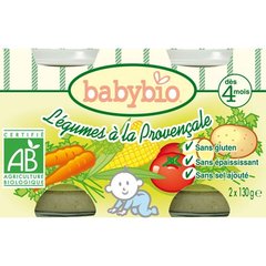 Babybio, Mes legumes BIO a la provencale, cuisson vapeur, pot verre 2 x130 gr