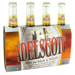 Biere au malt a whisky ADELSCOTT, 6,6°, 4x33cl