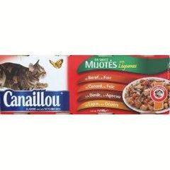 Mijotes aux legumes en sauce pour chat, boeuf/foie, canard/foie, dinde/agneau, lapin/gesiers, 4 x 400g,1700ml
