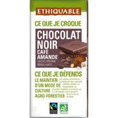 Scop Ethiquable Chocolat Noir Café Amande Bio 100g
