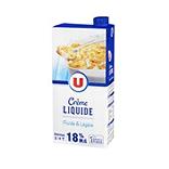 Crème UHT liquide U 18% de MG, brique de 1l