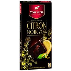 Chocolat noir aux eclats de citron et gingembre COTE D'OR, 150g