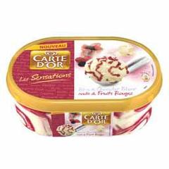 Creme glacee chocolat blanc sauce fruits rouges Sensation CARTE D'OR, 900ml