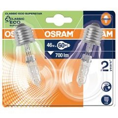 Ampoule standard halogène Eco OSRAM, 46W E27, claire, 2 unités sousblister