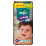 Couches Active Fit maxi PAMPERS, taille 4, 7 a 18kg, 48 unites