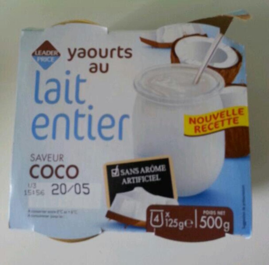 Yaourt au lait entier saveur coco 4x125g