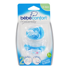 Sucette Maternity BebeConfort Dental safe silicone T2 bleu x2