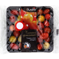Tomate cerise mixte, Azura, catégorie 1, Maroc, barquette 400g