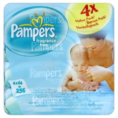Pampers lingettes non parfumees 4x64