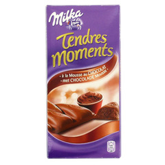 Chocolat au lait fourre mousse au chocolat Tendres Moments MILKA, 160g