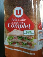 Pain de mie sandwich complet U 825g