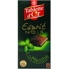 Chocolat Tablette d'Or Esprit Noir menthe 100g