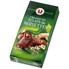 Chocolat au lait eclats noisettes U tablette 3x100g