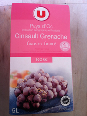 Vin rose de pays d'Oc Cinsault Grenache U, 5l