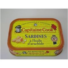 Sardines a l'huile d'arachide, la boite de 115g