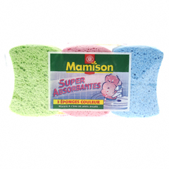 Eponges Mamison couleur Super absorbantes x3