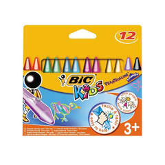 Kids - Craies de coloriage triangulaire Plastidecor, l'etui de 12 craies