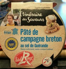 Itineraire des Saveurs, Pate pur porc Breton au sel de Guerande, le pot de 180 g