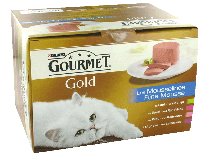 Gourmet, Gold - Les Mousselines, aliment complet pour chat adulte, les 24 boites de 85g