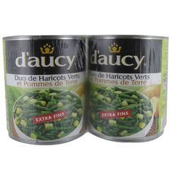 D'aucy duo haricots verts extra fins et pommes de terre 2x480g