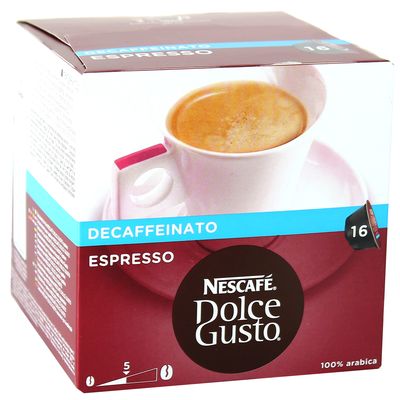 Nescafé, Dolce Gusto - Café capsules Espresso décaféiné, les 16 de 7 g