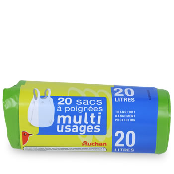 Auchan sac multi-usages a poignees 20l x20