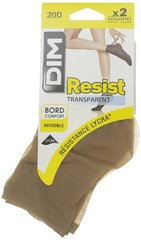 Dim, Beauty Resist - Socquettes transparent, cannelle, taille 35/41, les 2 paires