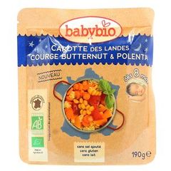 Purée de carottes des Landes, courge butternut et polenta Bonne nuit Doypack 190 g 9.21€/pièce