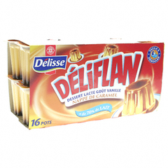 Delisse deliFlan: dessert lacte gout vanille nappe de caramel 16 x 100g