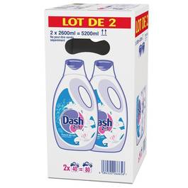 Lessive liquide Dash 2en1 Fleur de lys 2x2,6L
