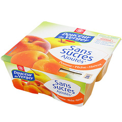Dessert fruits pomme peche Abricot Sans sucre ajoute 388g