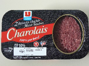 Steak hache de charolais 10% de MG U, 2x140g