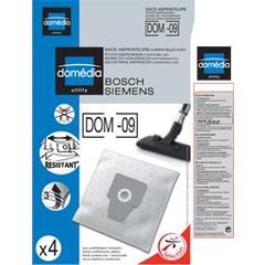 Sacs aspirateurs DOM-09 compatibles Bosch, Siemens, le lot de 4 sacs synthetiques resistants