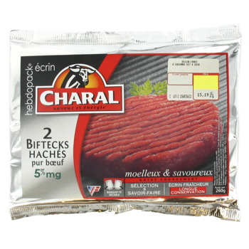 Steak hache 5% de MG CHARAL, 2x130g