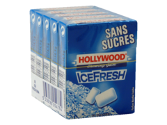 Chewing-gum sans sucre Ice Fresh HOLLYWOOD, 5x10 dragees, 73g