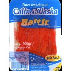 Fines tranches de colin d'Alaska goût fumé BALTIC, 100g