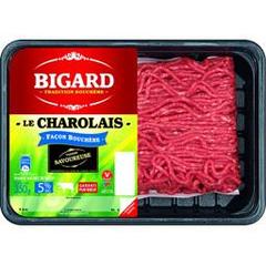 Haché charolais, 15% MAT.GR, BIGARD, barquette 350g, France
